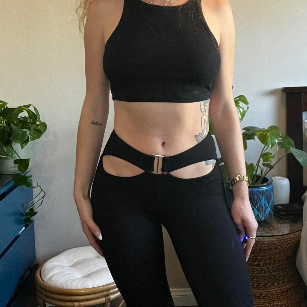 Edikted cut out black pants